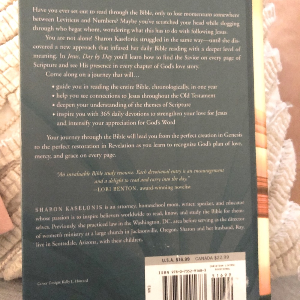 Jesus Day by Day Sharon Kaselonis Hardcover Devotional Book - Picture 6 of 6